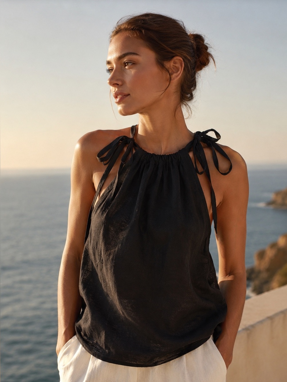 NWT J.Crew Tie-Shoulder Halter Tank Top- Size X-Small